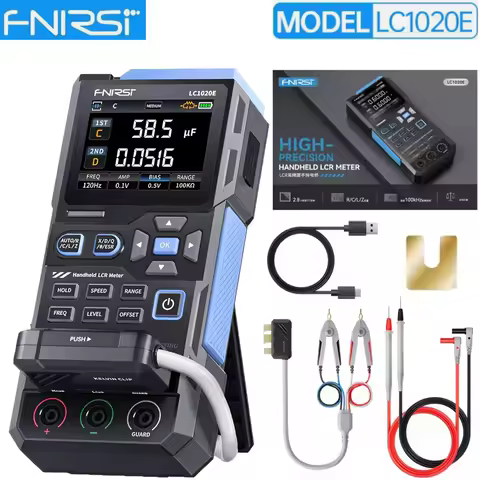 FNIRSI LC1020E Handheld LCR Bridge Tester 100Hz to 100kHz Precision Frequency Auto Calibration Dual 