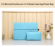 Microsoft Surface Pro 5 4 3 simple Case Bag Genuine Leather cover+Free Power bag