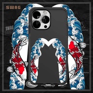 Evisu M Black IMD Case Compatible for iPhone 16 Pro Max 15 Pro Max 14 Pro Max 13 Pro Max 12 Pro Max 