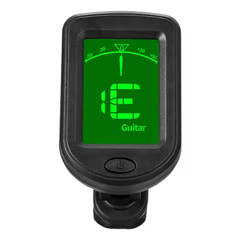 LCD Display Bass Violin Ukulele Tuner 3V Button Battery Chromatic Tuner for Guitar/Bass/Violin/Ukule