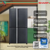 Sharp SJF921VMSS 4 Doors 750L Avance Refrigerator J-Tech Inverter Technology Fridge / Peti Sejuk