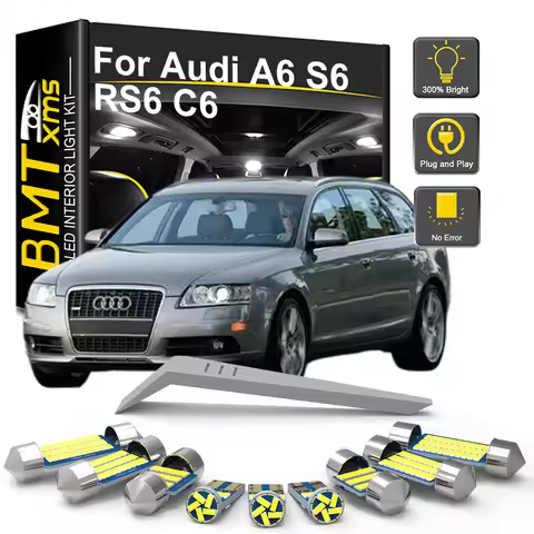 6/12/22PCS LED Interior Light Bulb Kit For Audi A6 S6 RS6 C6 Sedan Avant 2005 2006 2007 2008 2009 20