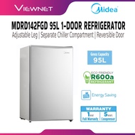 Midea MDRD142FGD Refrigerator (95L) Separate Chiller Reversible Door 1-Door Fridge - 1 year Warranty