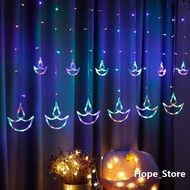 2023 ❈☄ verve Curtain Lights 138 Design Diwali Diyas Bedroom Deepavali Wedding Decoration Girl Colorful Night