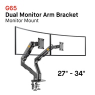 G65 Dual Monitor Stand, Arm Bracket, 27 - 34" Monitor, International VESA Compatible, North Bayou NB