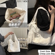 【Ready Stock】【Barang Free RM 0. 00】 XIYU Korean Lace Tote Bag Fresh Crossbody Handbag Small Tote Bag
