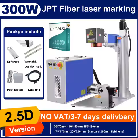 2.5D JPT MOPA 300W fiber laser marking machine 200*200mm lens EZCAD3.0 software BJJCZ original board