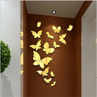 Golden Horse Mirror Butterfly 3D stereo acrylic wall sticker living room bedroom