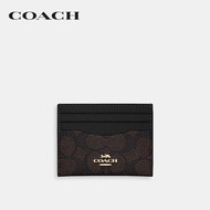 COACH กระเป๋าใส่บัตรผู้หญิงรุ่น Slim Id Card Case In Signature Canvas CZ286 IMXAQ สีน้ำตาล