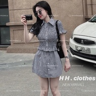 Shirt and skirt set, ruffle shirt set with short skirt N333(Z2)