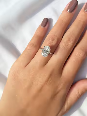 Certified 4.5CT Oval All Moissanite Rings for Women 925 Sterling Silver Sparkling Lab Engagement Dia