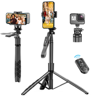 Balanced, anti-shake selfie stick tripod for stable shots, featuring 360° rotation for panoramic pho