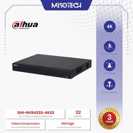 Dahua DHI-NVR4232-4KS3 32 Channel NVR Non-PoE 4K 2 SATA H.265 SMD Plus IP Camera Lite Series