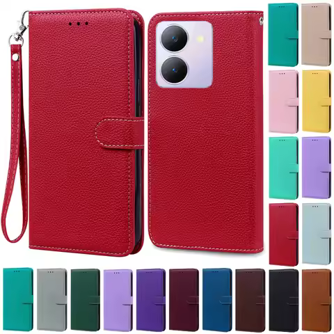 For Vivo Y27S Case Leather Wallet Flip Phone Case For Vivo Y27 5G Cover For Vivo Y27 5G Case Coque F