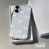 Ins Style White Bow Phone Case For Redmi K80 K70 K70E K60 K60E K50 K50i K40 K40S K30 K30S K20 Pro Ul