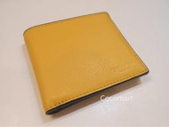 售完【Coach 75003 男士皮夾/短夾】 香蕉黃色 皮革材質 ~零錢袋款~附美購證、紙盒~現貨在台!