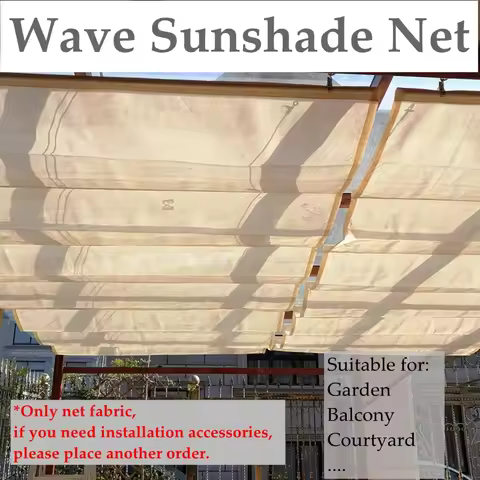 Telescopic Wave Sunshade Grey Net Width 0.8/0.9/1m HDPE Anti-UV Shading Fabric Home Terrace Balcony 