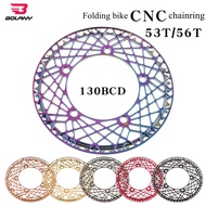 Original BOLANY Folding Bike CNC Chainring Single 53T / 56T BCD 130mm Spider Plate