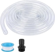 5692 Dehumidifier Drain Hose 3/4 Clear Vinyl Tubing 10 Feet & Dehumidifier Drain Connection Fitting 