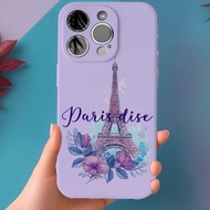客製化禮物 TPU手機殼 淺紫色艾菲爾鐵塔iPhone14 15 16 Pro Max