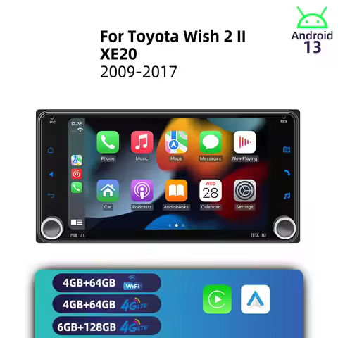 Head Unit with Wireless Carplay, Stereo & Navigation 7" Screen 2 Din Android Car Radio for Toyota Wi