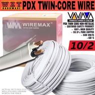 WIREMAX 99.9% PURE COPPER WIRE PDX (NM) TWIN CORE NON-METALLIC WIRE 10/2 2.6mm 75 METER (1BOX)