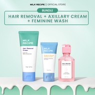Milk Recipe Bundle Set Feminine Set Hair Removal + Axilarry Cream + Feminine Wash - Feminine Kit Unt