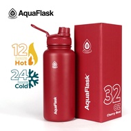 Aquaflask (32oz) CHERRY RED Vacuum Insulated Drinking Water Bottle Aqua Flask