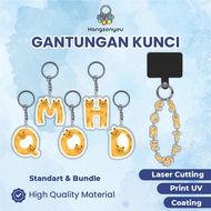 GANTUNGAN Acrylic Initial Keychain - Cat | Cute Initial SouvenirKeychain Cute Keychain