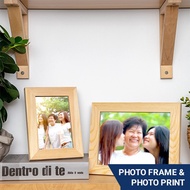 Photo Frame With Free Photo Printing In 4R, 5R, 6R and S8R Size Pinewood Wood Material