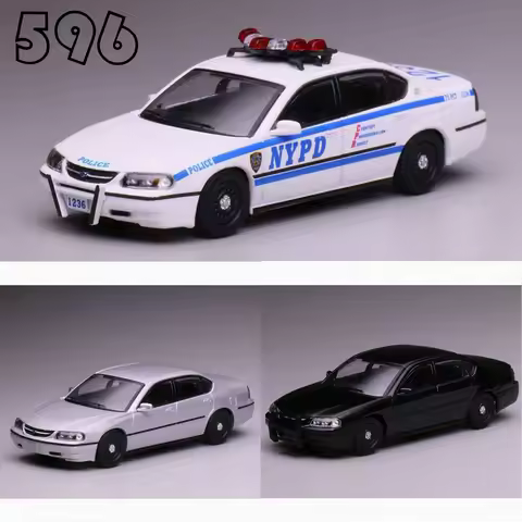 596 1/64 Chevrolet Impala - The Prototype of American Plainclothes Police NYPD Car Alloy Diecast Met