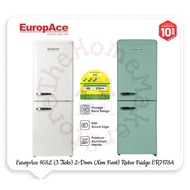 EuropAce 170L (Upgraded 3 Tick) 2-Door Retro Fridge - No-Frost ER7178A | ER 7178A (10 Years Compress