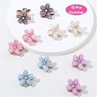 FAVELA Resin Pearl Mini Claw Metal Clips Flower Multicolor Design Small Clutcher Barrettes Hair Acce