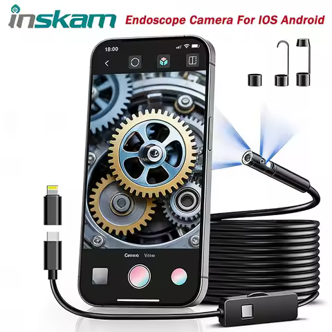 1920P HD Endoscope Camera Semi-Rigid Snake Borescope 8mm with 8Light Car Inspection Borescope IP67 W