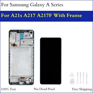 100 A+++ New IPS Screen For Samsung Galaxy A21s A217 A217F LCD Display Touch Digitizer + Frame Assembly