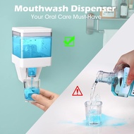 600ml/20oz Mouthwash Dispenser for Bathroom - RealPlus Wall-Mounted Mouthwash Container with 2 Reusa