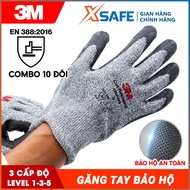 Safe 3M level 1, 3 and 5 protective gloves, hand protection, pu coating, genuine labor protection gl