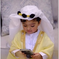 White Shemagh for kids 2 Piece Igal Children plus shawl Turban Shemagh Scarf Kids Boy Girl Saudi Ara