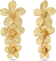 Gold Large Chunky Flower Statement Earrings for Women by SNGIA Summer Beach Floral Handmade Drop Jew