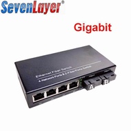 2026 2G4E Media Converter Gigabit Fiber Optic 2 SC 4 RJ45 UTP Ethernet Fiber Switch 10/100/1000M