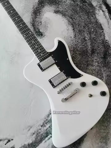 White RD Electric Guitar Dot Inlays HH Pickup 22 Tone Fixed Bridge