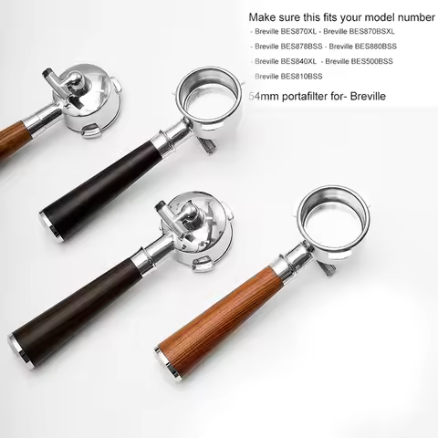 Breville Double Spout Filter 54MM Stainless Steel Coffee Portafilter With 2 Cup Basket For Breville 