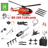 BO105 C186 E120 RC Helicopter Spare Parts Remote controller propellers tripod charger rotor head ste