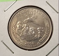 少見硬幣--美國2006年25美分-50州紀念幣-南達科他州 (United States 50 State Quarters-2006 South Dakota)