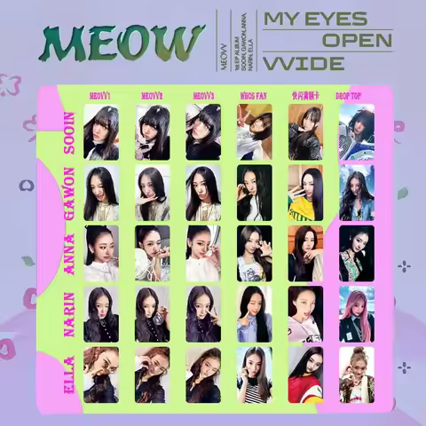 KPOP MEOVV New Album MY EYES OPEN VVIDE Single Photocard High Quality INS Style Double Sides Printin