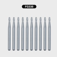 10Pcs/Box WellCK FG Bur Dental Carbide Burs Pear-Shaped Type Dia 1.6mm For High Speed Tungsten Steel