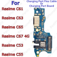 With headphone jack Charge Board For Realme C53 C55 C61 C63 C65 C67 4G Charging Port Usb Connector D