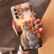 HP Softcase Samsung Galaxy A23 4G Silicone Pro Camera Case Samsung Galaxy A23 4G Case Cat Motif Casi