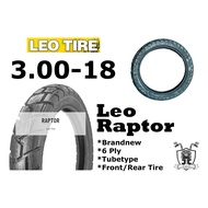 300-18 (3.00-18) LEO RAPTOR 6 PLY TUBETYPE LEO TIRE BRANDNEW