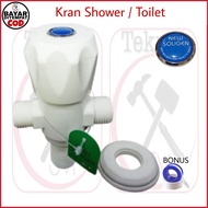 Kran Shower Closet Double 2 Cabang PVC ABS New Soligen Mahkota S18 Tebal Premium - Stop Keran Toilet